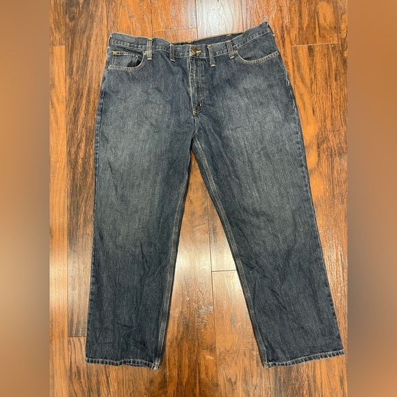 Carhartt B17-DST Relaxed Fit Denim Mens Jeans Straight Size 44x30) RN 14806 - Picture 1 of 6